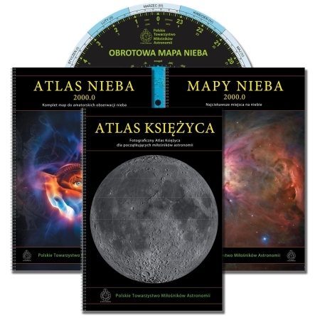 Atlas Nieba 2000.0, Mapy Nieba 2000.0, Atlas Księżyca, Obrotowa Mapa Nieba